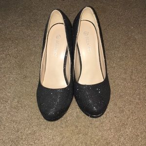 black sparkly heels